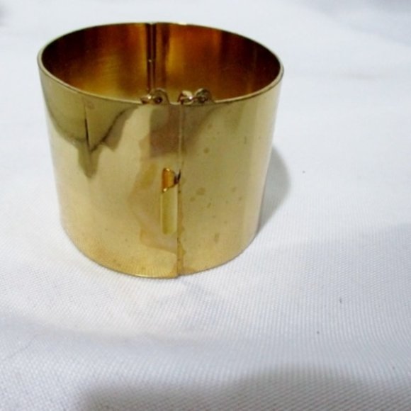 CELINE ITALY GOLD MANCHETTE CUFF Hinged BRACELET - Picture 4 of 6